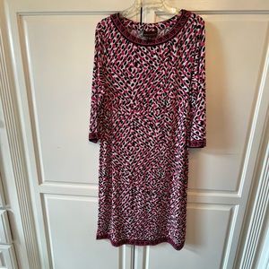 Dana Buchman Pink/Black/White Dress size Large Pre-Owned